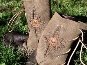 A sample pair of Elf Mountain Boots by Dave Summers. This weeks featured artisan. 