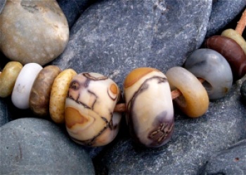 Custom beads made for a customer from stones she collected in the 60's. Bringing memories to life. 