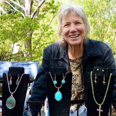 Lynn Powell of Greensprings Silver and Gems is the artisan of the week at the Lithia Artisans Market of Ashland, Oregon. 