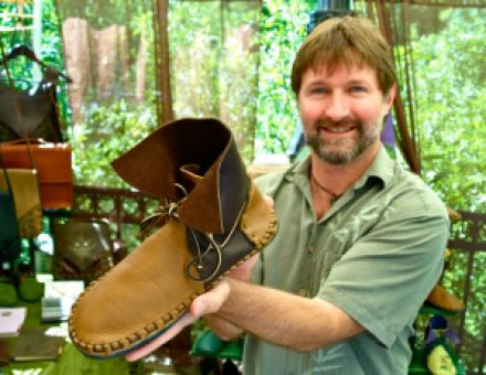Dave Summers of Elf Mountain Leather makes awesome handcrafted leather shoes. They fit perfect!