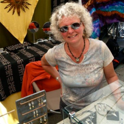 Sabine Collings is a Jeweler at the Lithia Artisans Market of Ashland, LAMA.